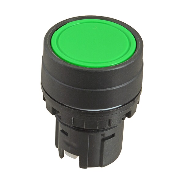 Switch, Push-Button , Flush, Green
